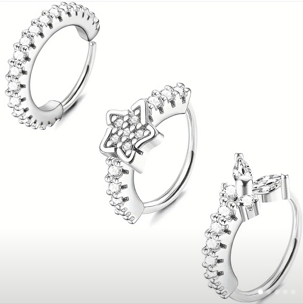 3 Nose Ring Hoops 14$